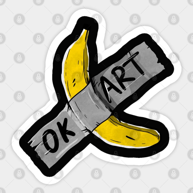 Banana duct tape funny art design Sticker by A Comic Wizard